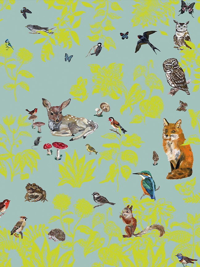 MoustacheJardin crème wallpaper墙纸